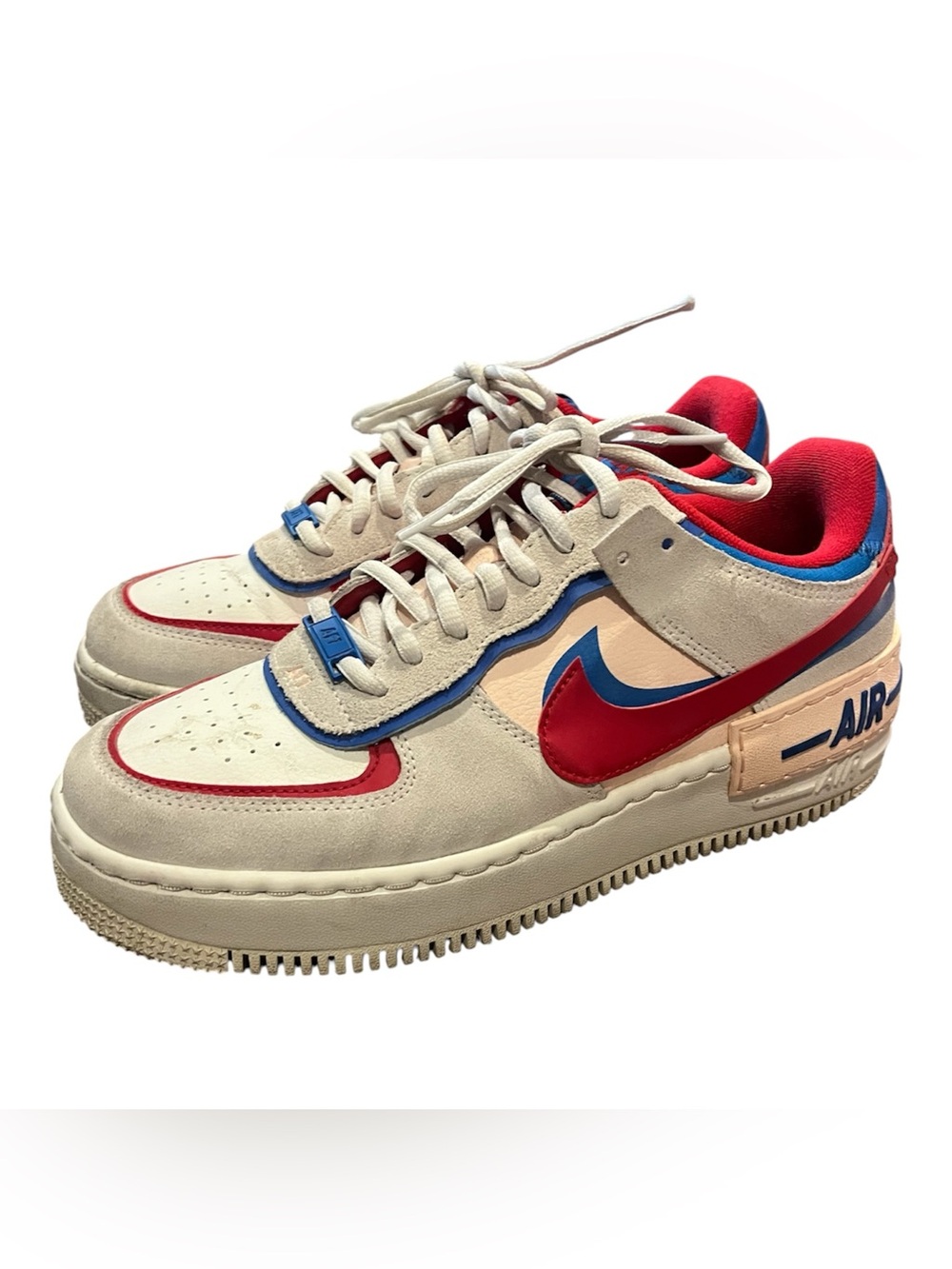 Nike Womens Air Force 1 Shadow 'Sail Royal Red' - Picture 2 of 8